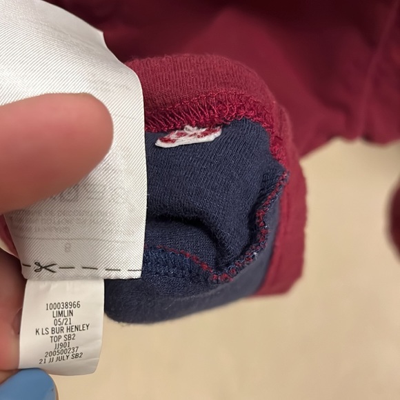 Janie and Jack Henley shirt burgundy - Picture 5 of 6